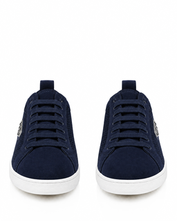 Granatowe sneakersy z zamszowymi detalami - Image #4