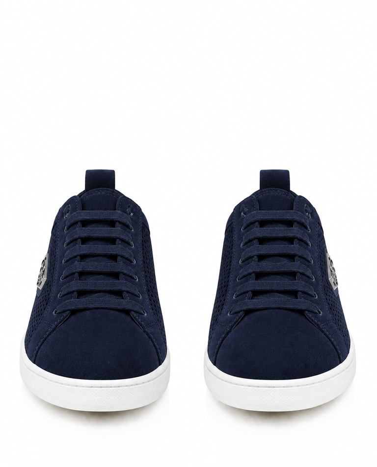 Granatowe sneakersy z zamszowymi detalami - Image #4