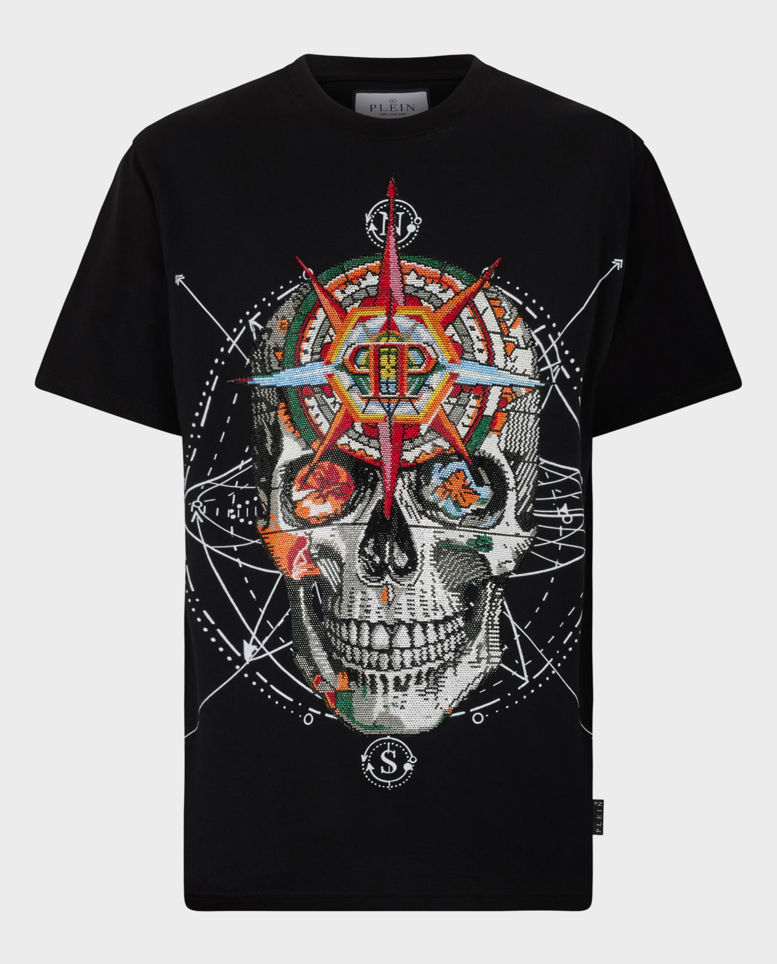 Czarny t-shirt z printem Wind Rose - Image #0