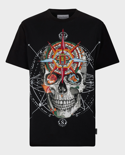 Czarny t-shirt z printem Wind Rose - Image #0