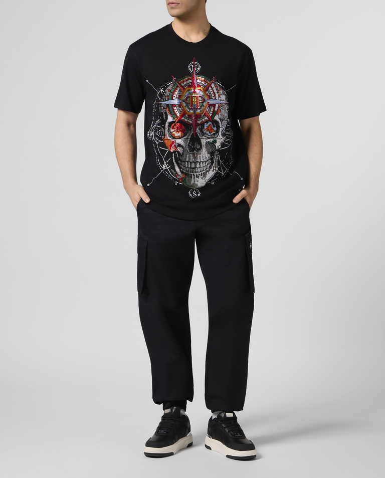 Czarny t-shirt z printem Wind Rose - Image #3