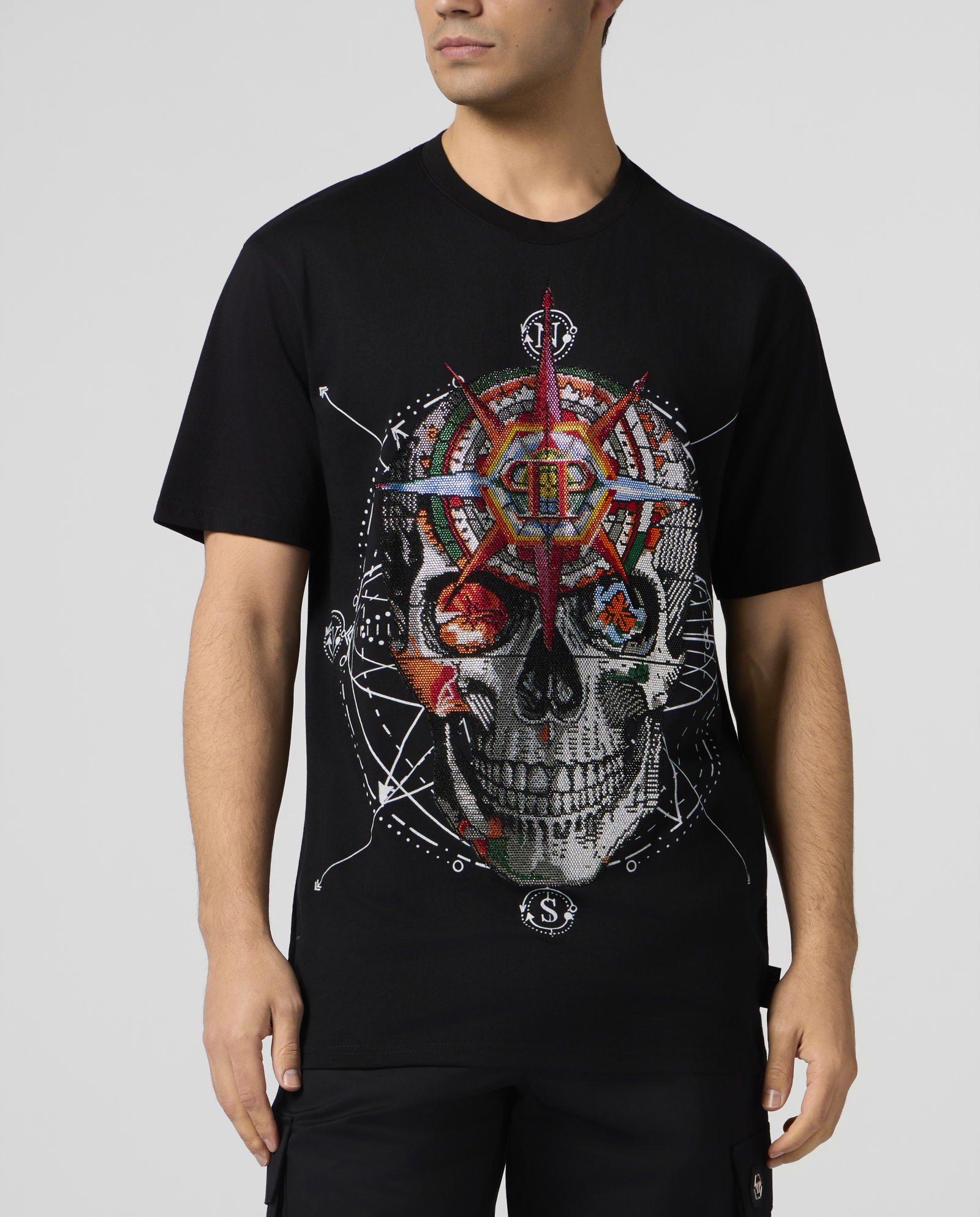 Czarny t-shirt z printem Wind Rose - Image #1