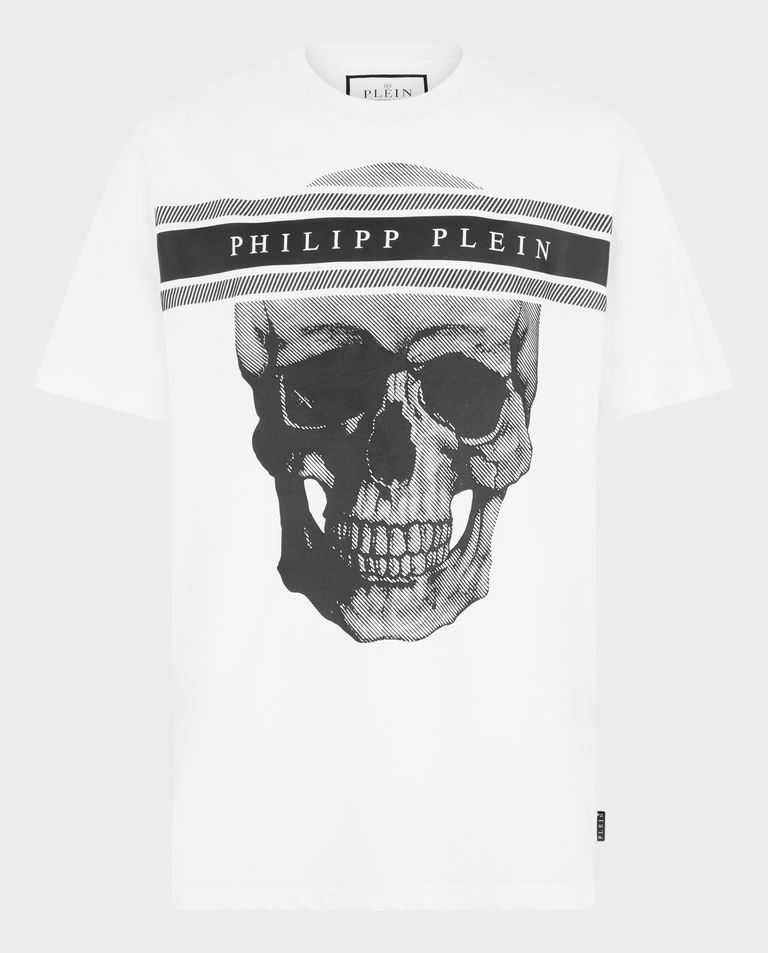 Biały t-shirt z nadrukiem Skull