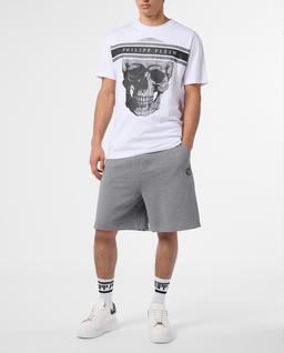 Biały t-shirt z nadrukiem Skull - Image #3