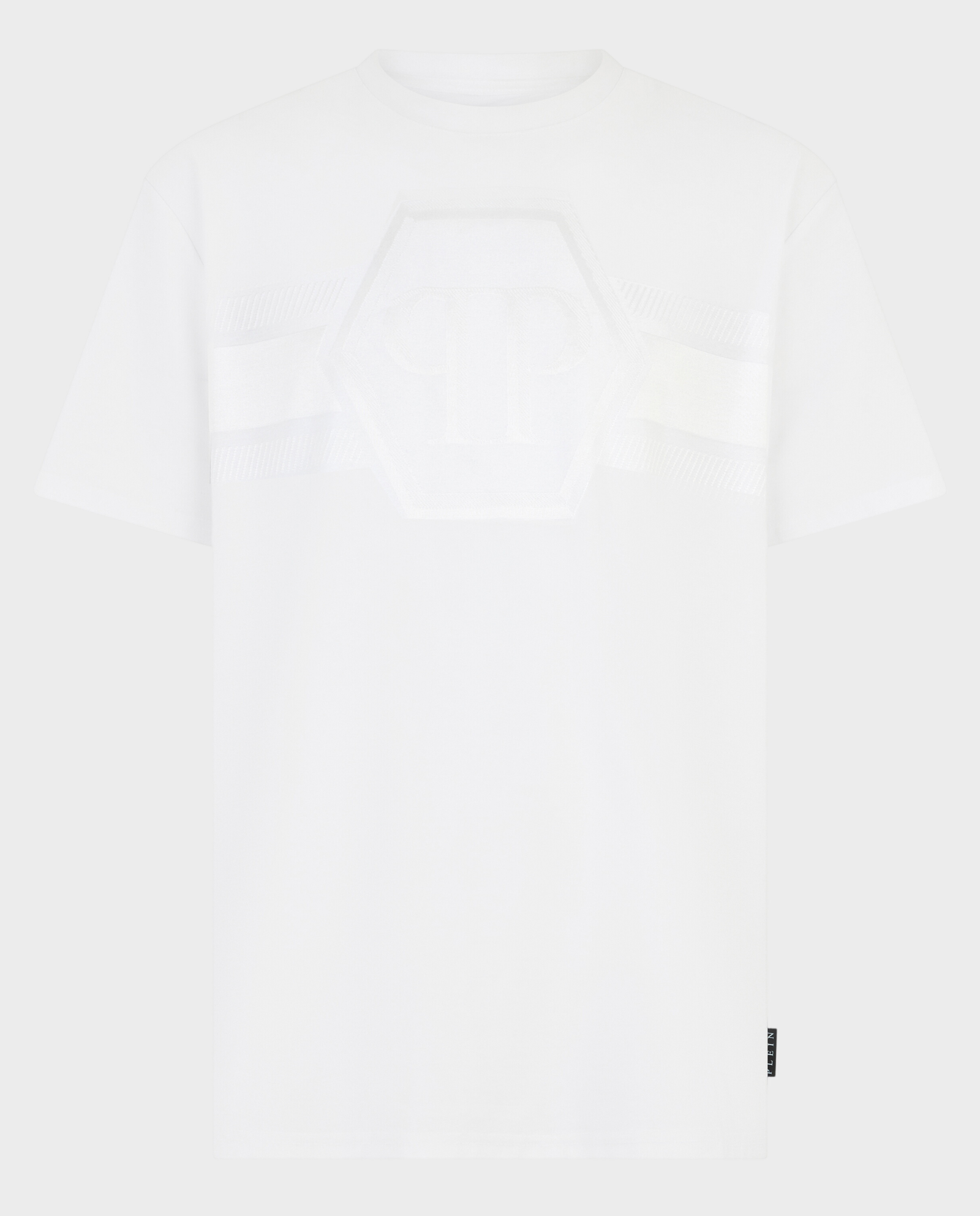 Biały t-shirt z logo Hexagon - Image #0