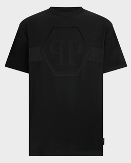 Czarny t-shirt z logo Hexagon - Image #0