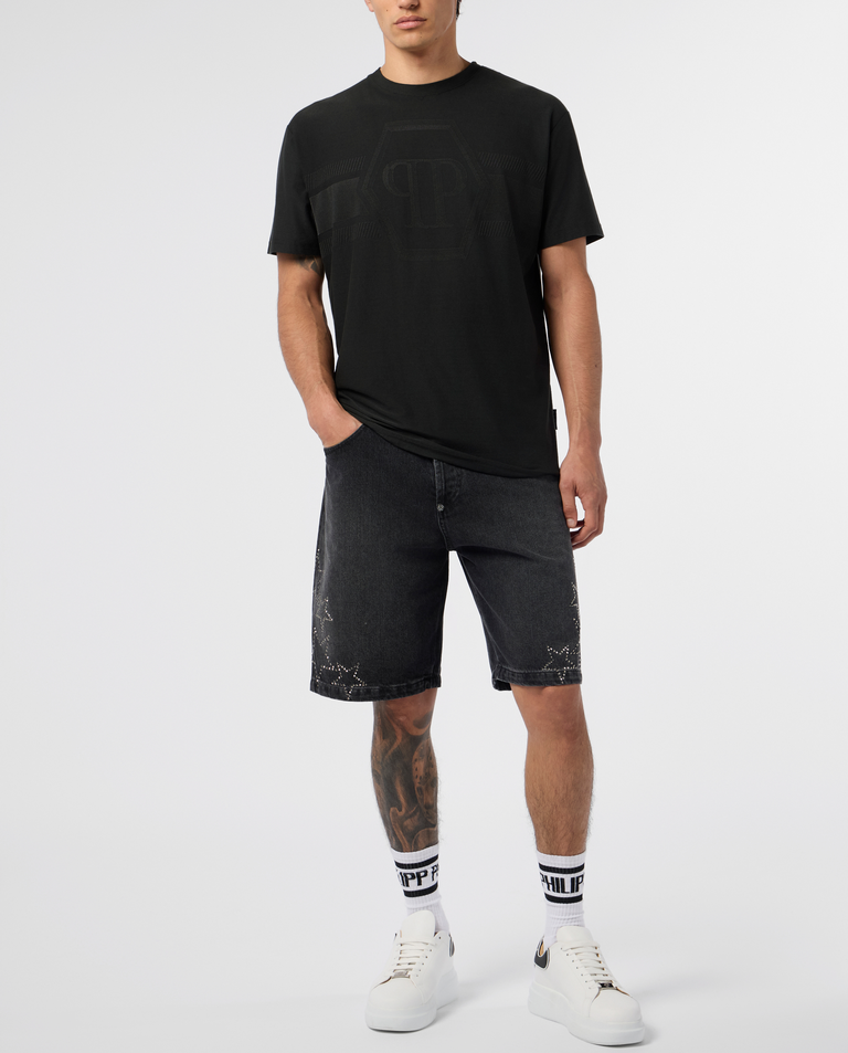 Czarny t-shirt z logo Hexagon - Image #3