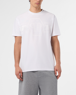 Biały t-shirt z logo Hexagon - Image #1