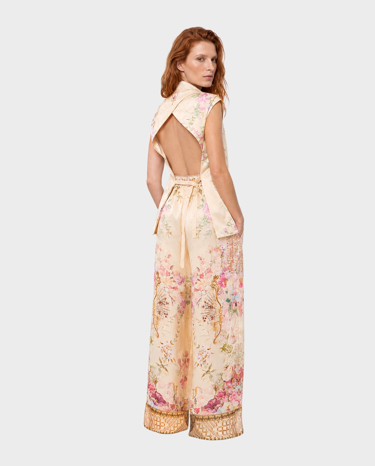 Kremowe spodnie w kwiaty Adorned in Aranjuez - Image #3