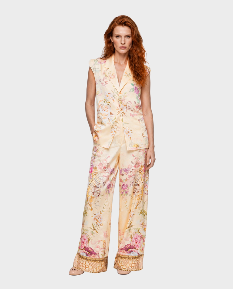 Kremowe spodnie w kwiaty Adorned in Aranjuez