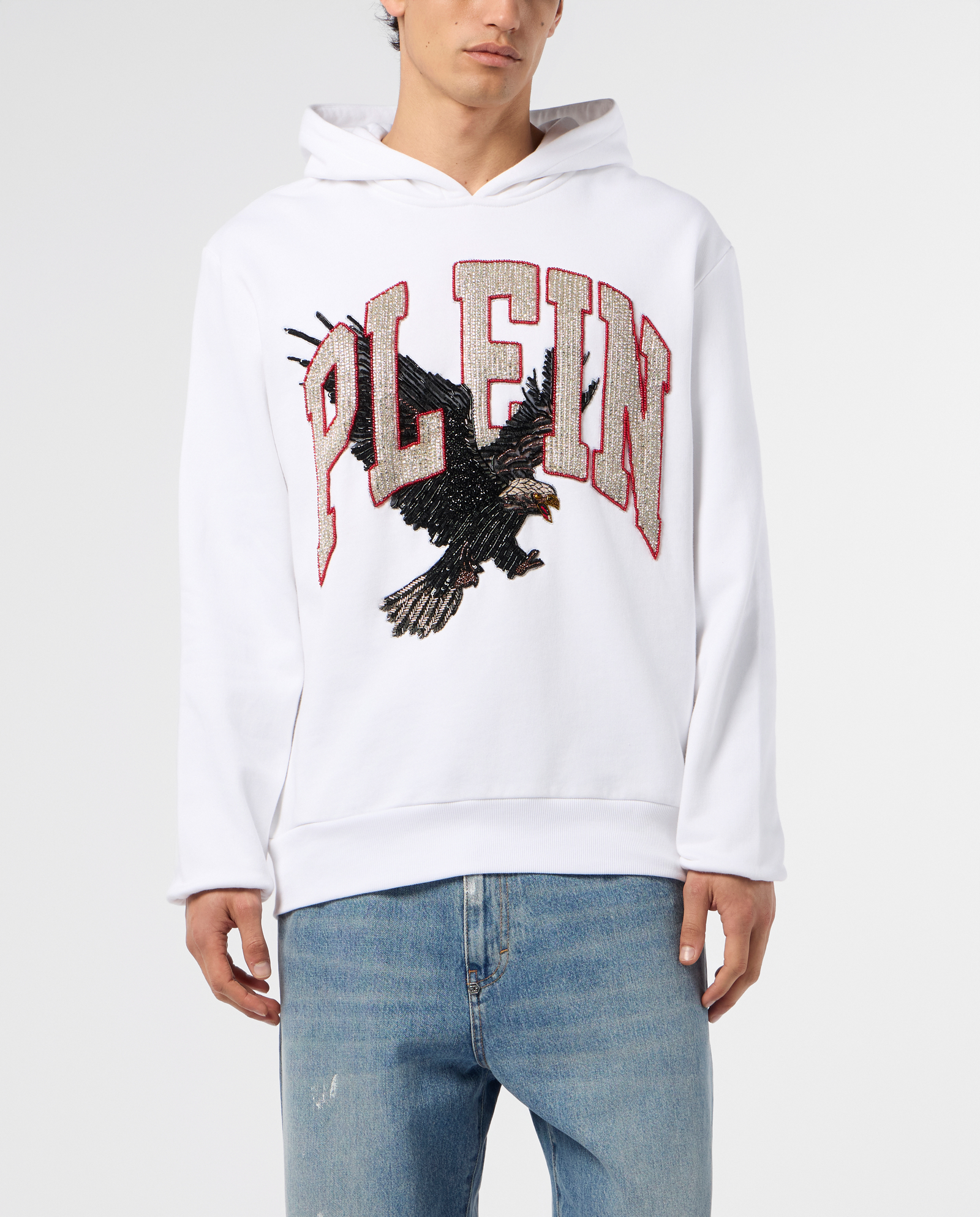 Biała bluza Washed Plein Eagle - Image #1
