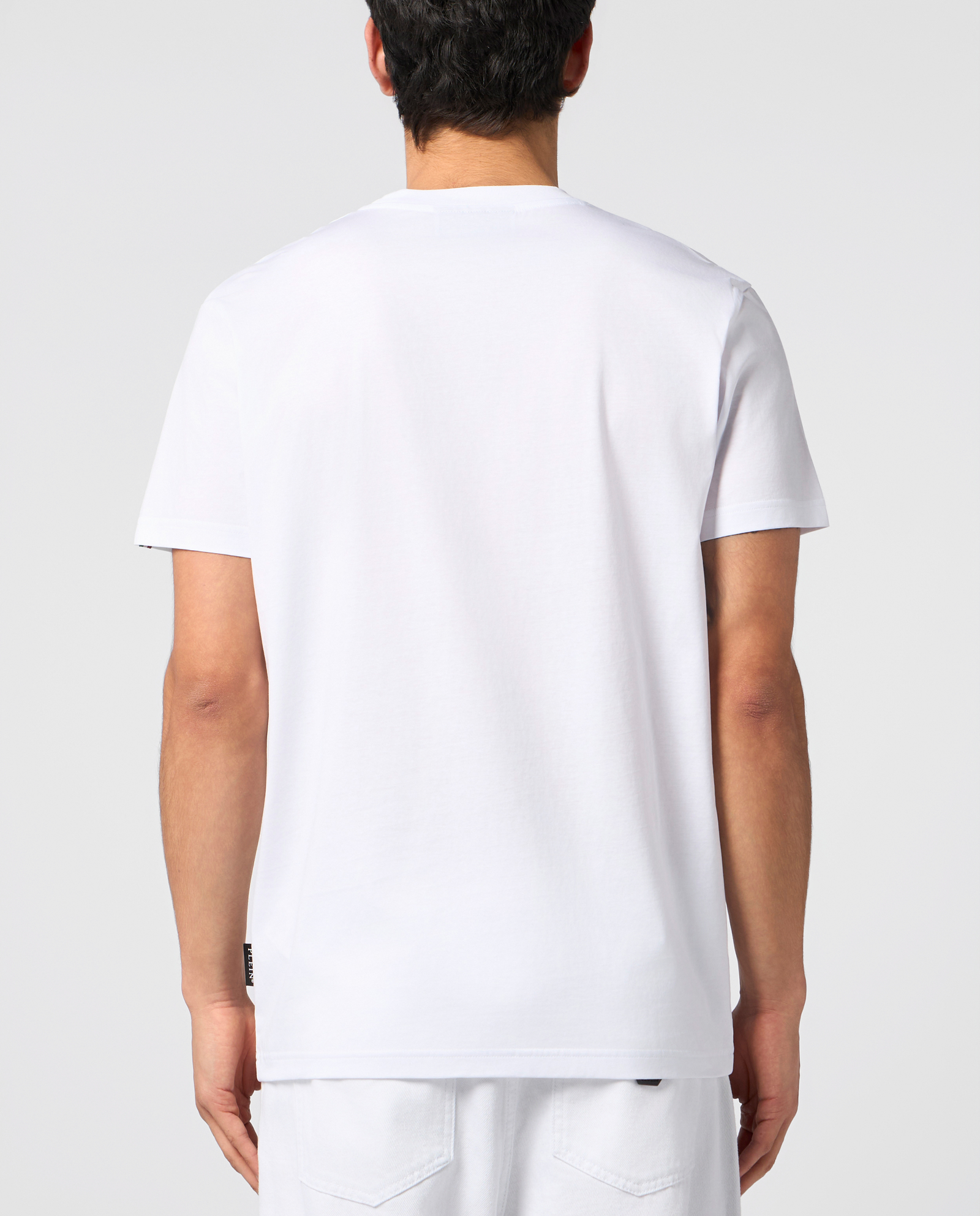 Biały t-shirt z naszywką z logo - Image #2