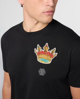Czarny t-shirt Crown Crystals - Image #4