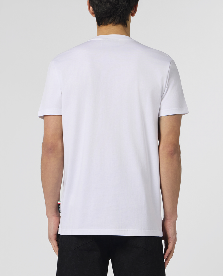 Biały t-shirt z motywem czaszki - Image #2
