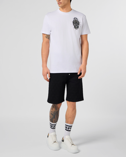 Biały t-shirt z motywem czaszki - Image #3