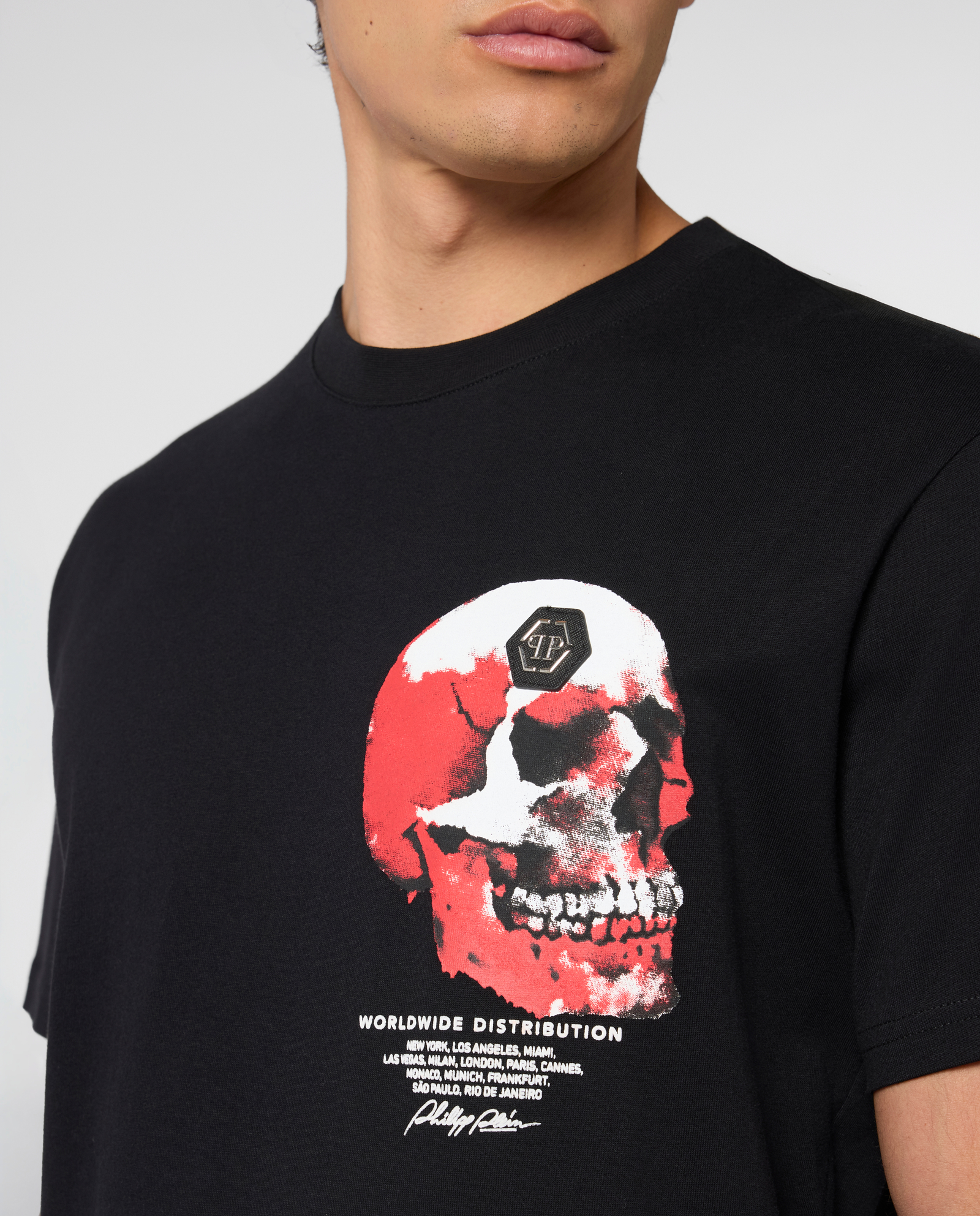 Czarny t-shirt Puffy Red Skull - Image #4