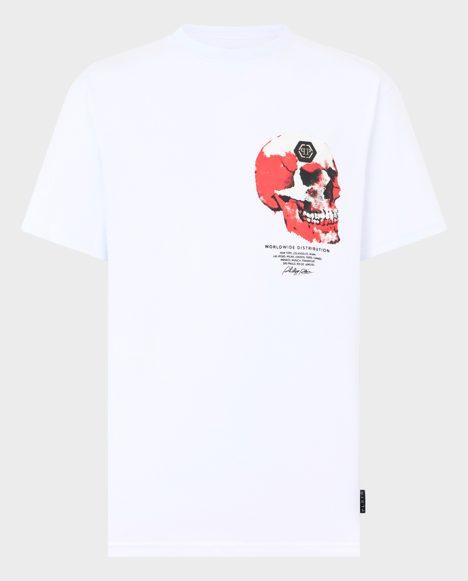 Biały t-shirt Puffy Red Skull - Image #0