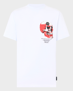 Biały t-shirt Puffy Red Skull - Image #0