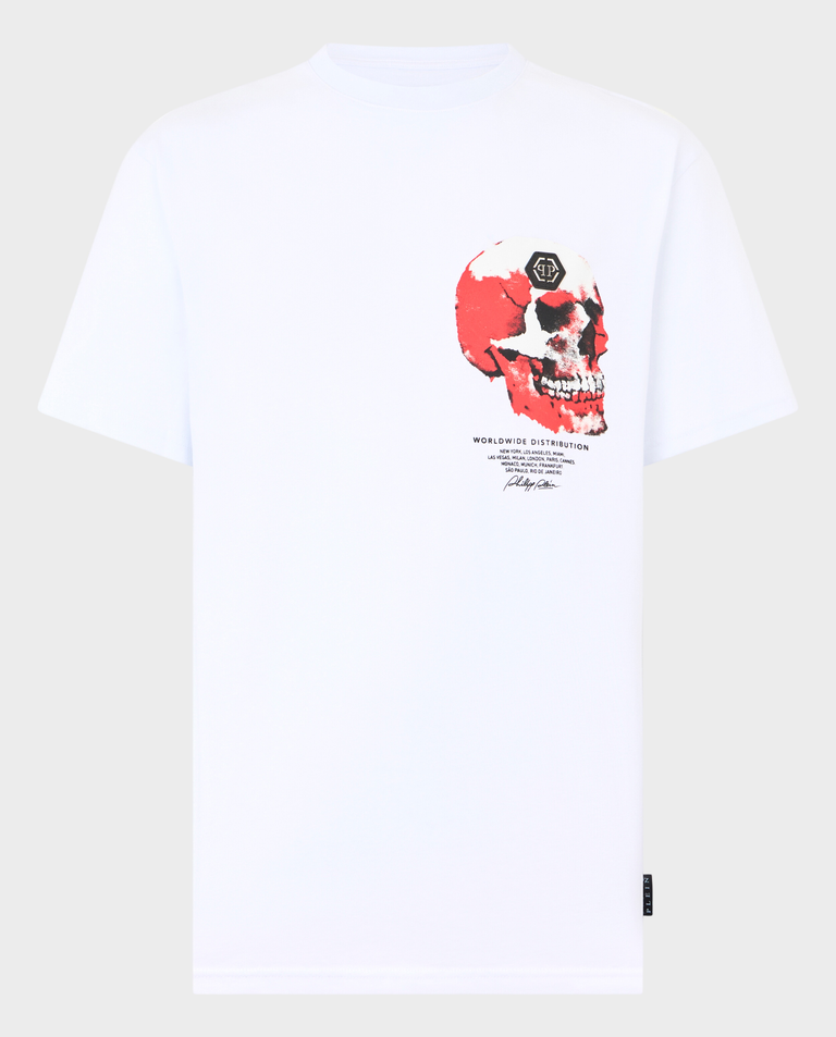 Biały t-shirt Puffy Red Skull
