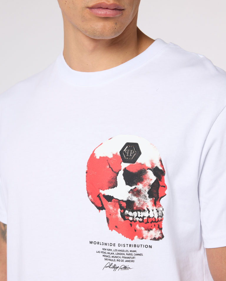 Biały t-shirt Puffy Red Skull - Image #4