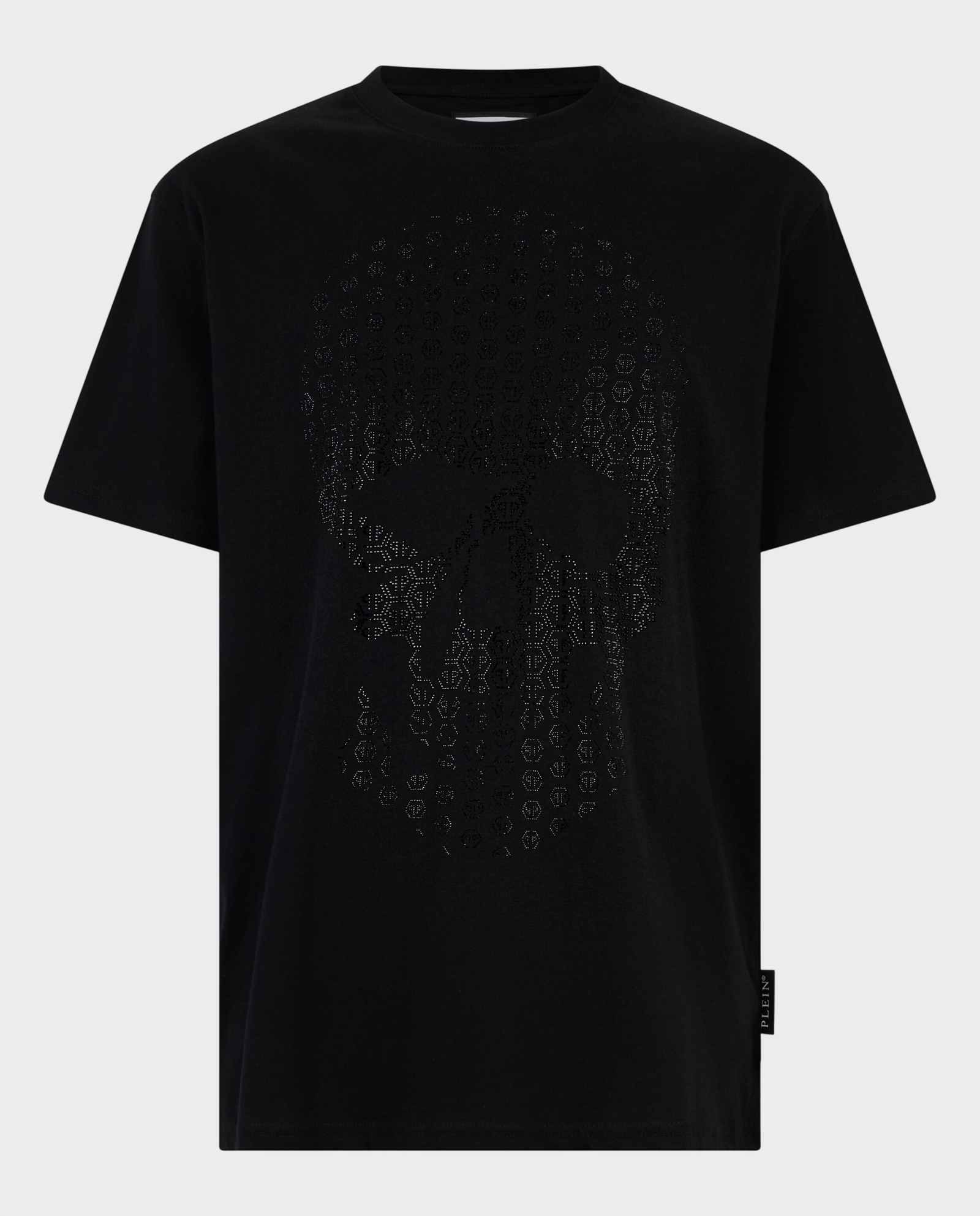 Czarny t-shirt z kryształkami Skull Strass - Image #0