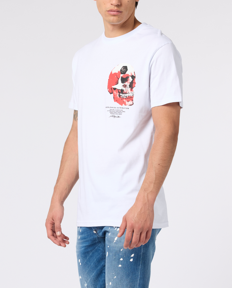 Biały t-shirt Puffy Red Skull
