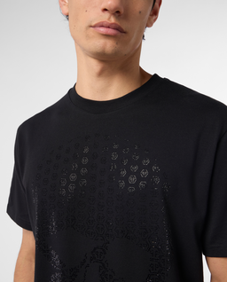 Czarny t-shirt z kryształkami Skull Strass - Image #4