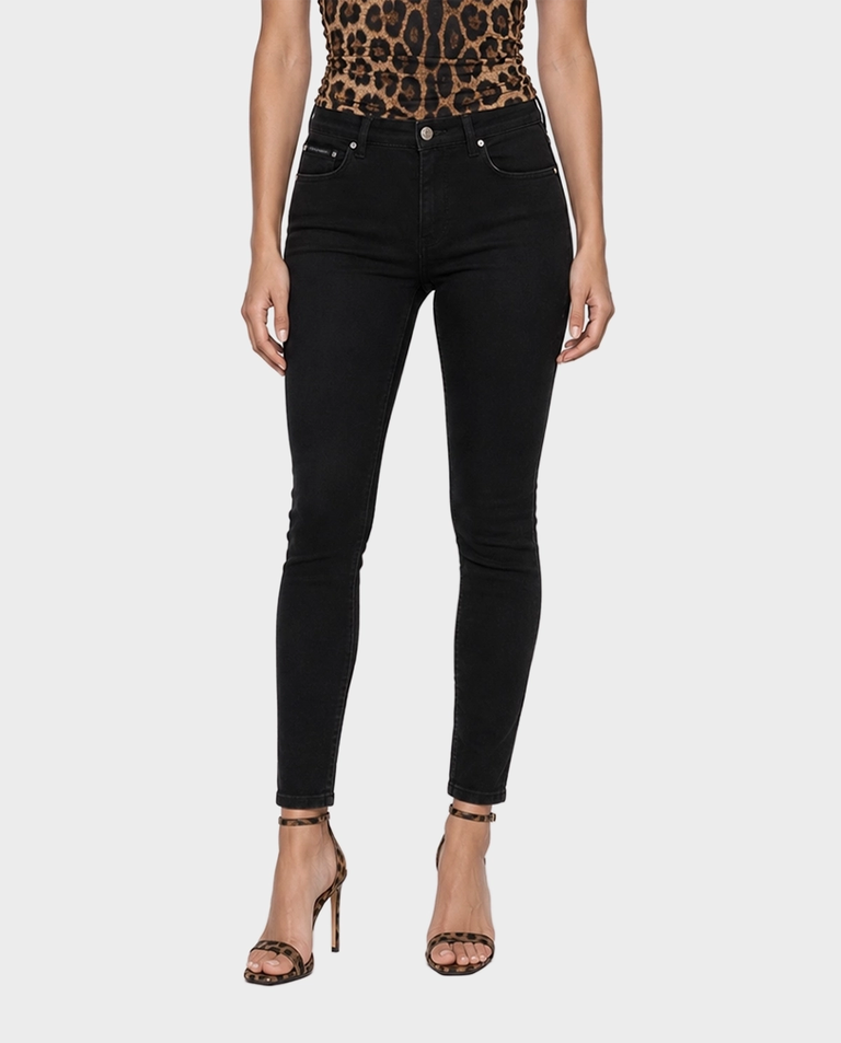 Czarne jeansy z logo