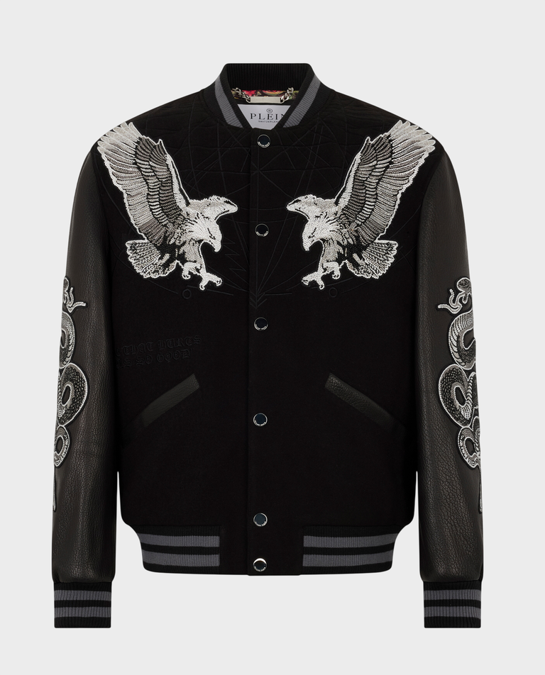 Czarna bomberka Tattoo Strass