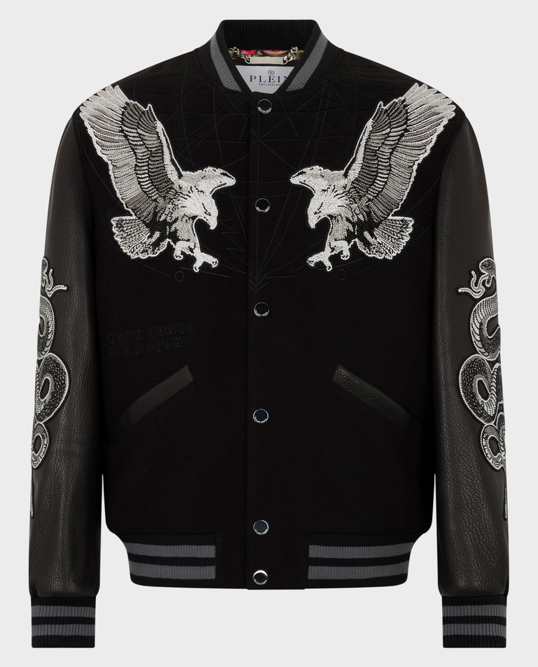 Czarna bomberka Tattoo Strass