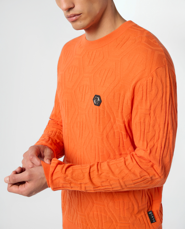 Pomarańczowy sweter z monogramem - Image #4