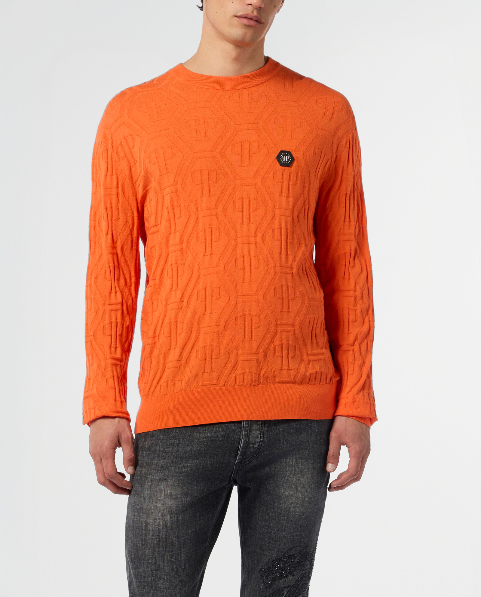 Pomarańczowy sweter z monogramem - Image #1