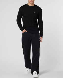 Czarny sweter z monogramem - Image #3