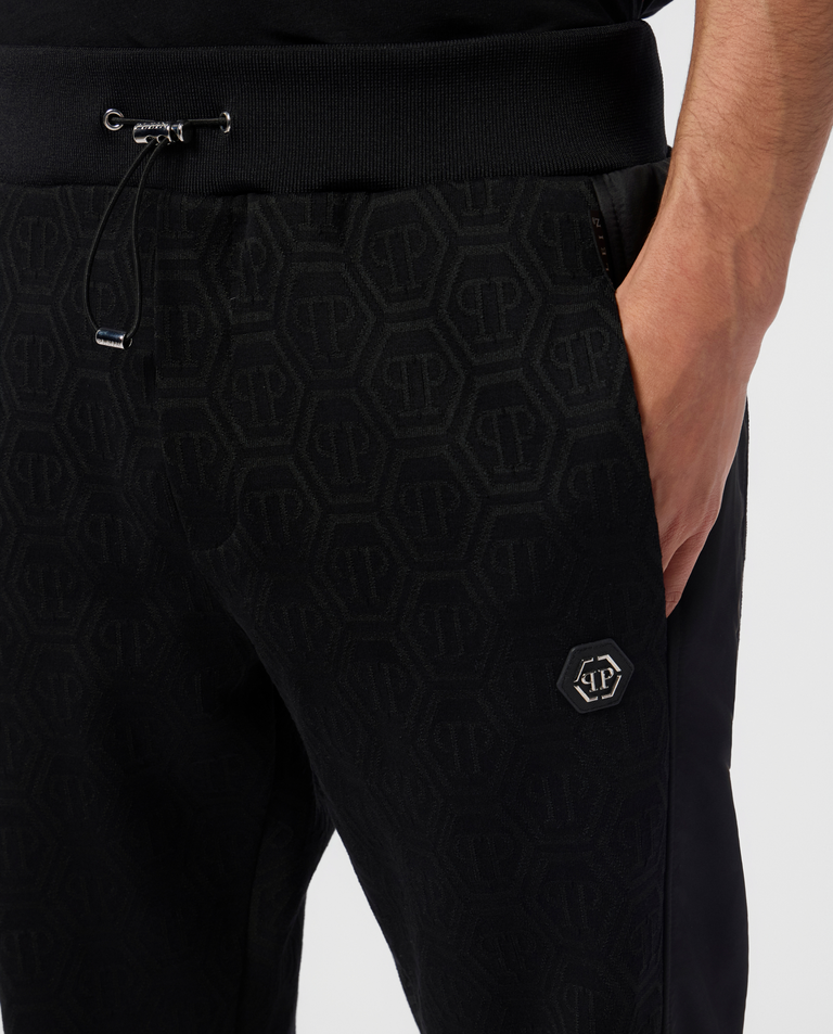 Czarne spodnie dresowe z monogramem - Image #4