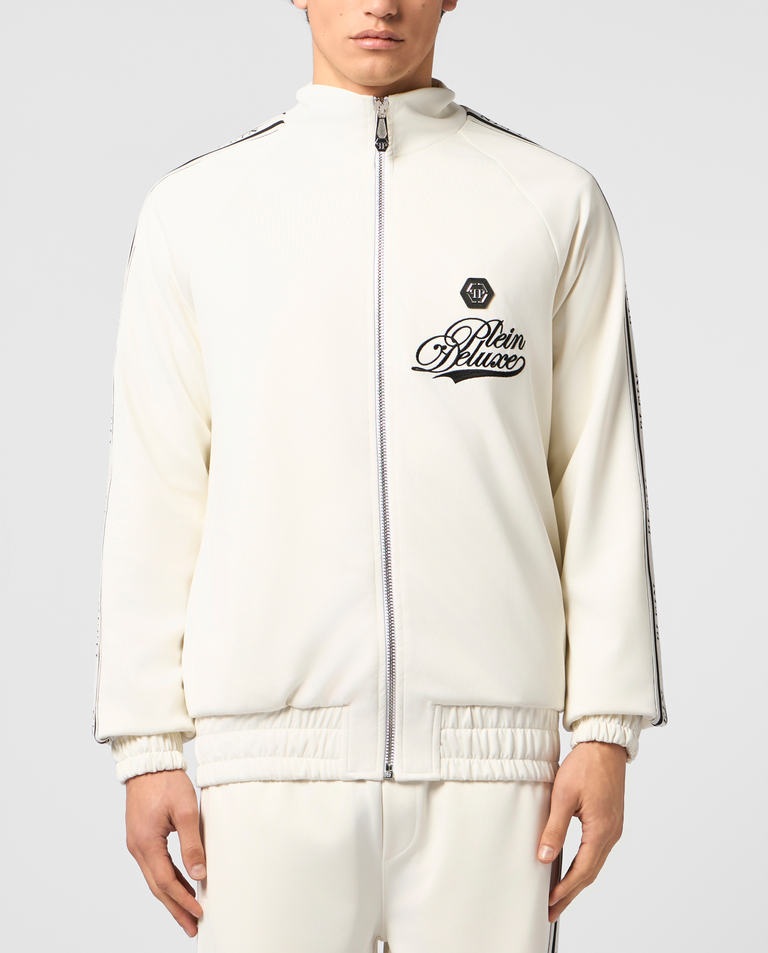 Kremowa bluza z lamówką Deluxe Signature