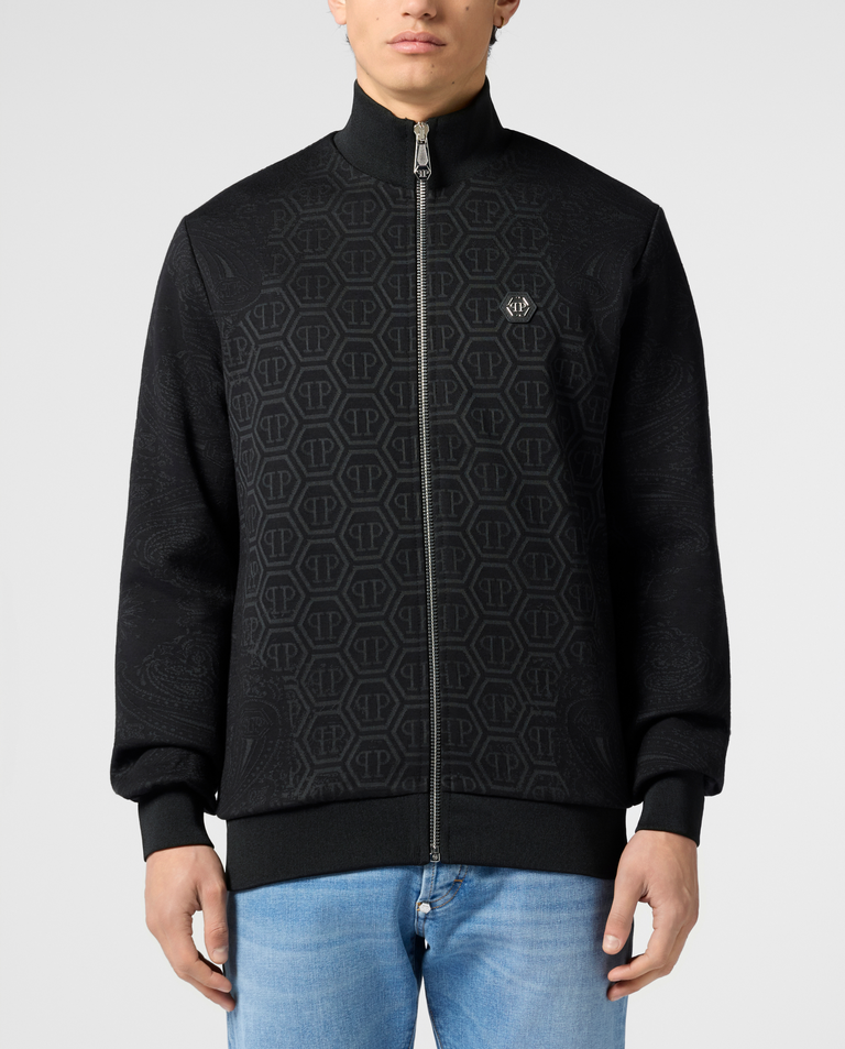 Czarna bluza z monogramem Paisley