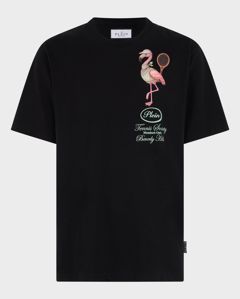 Czarny t-shirt Flamingo Tennis Society