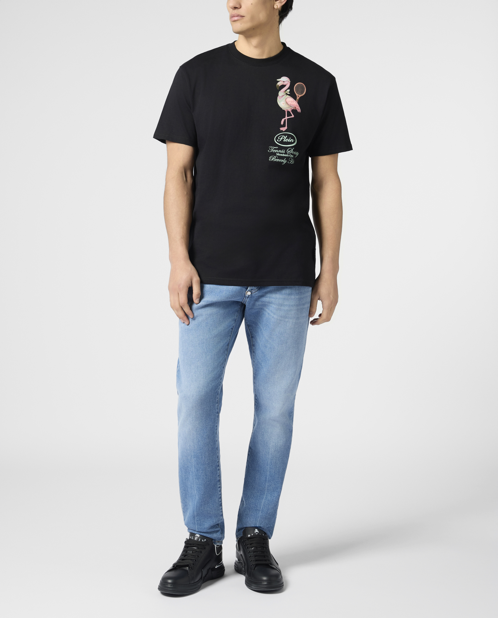 Czarny t-shirt Flamingo Tennis Society - Image #3