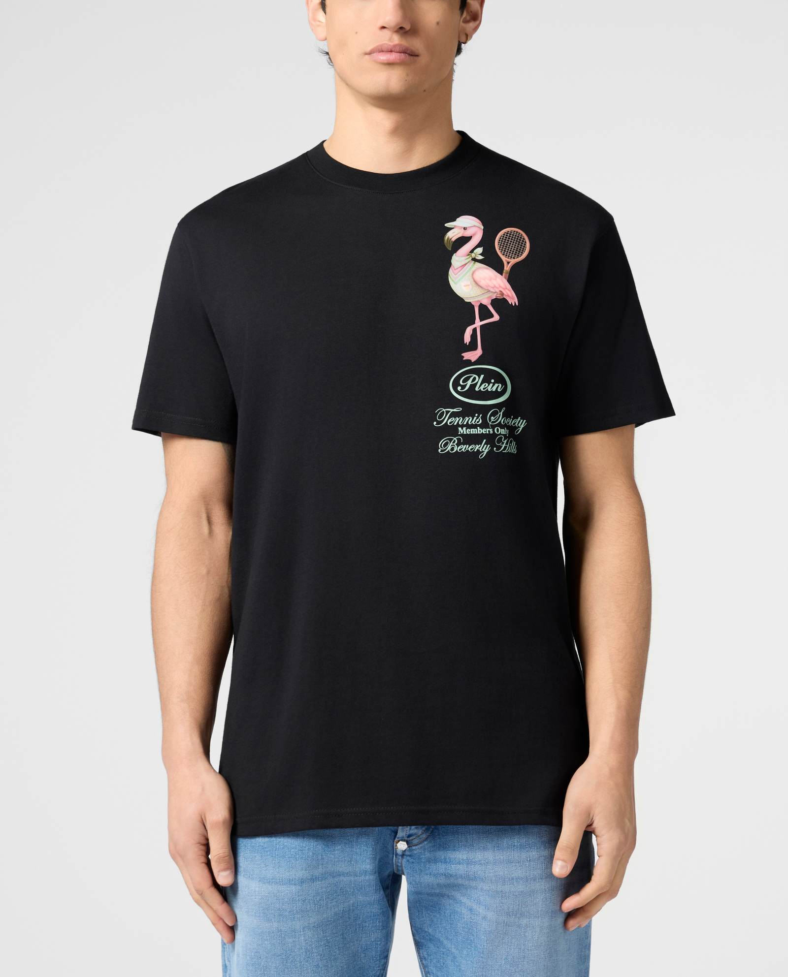 Czarny t-shirt Flamingo Tennis Society - Image #1