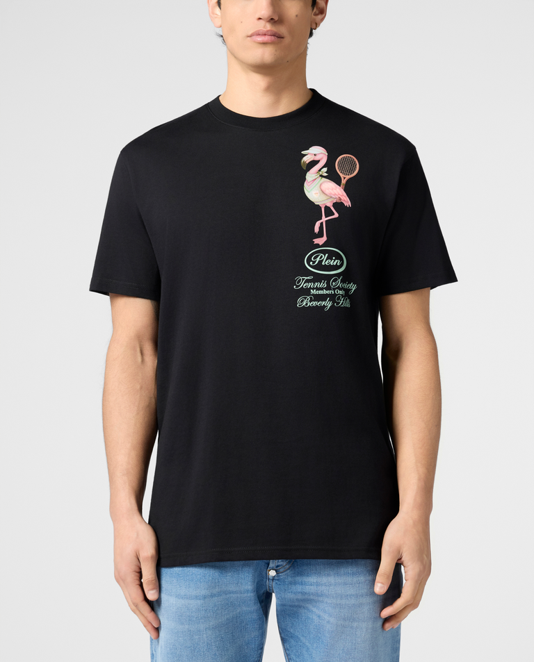 Czarny t-shirt Flamingo Tennis Society