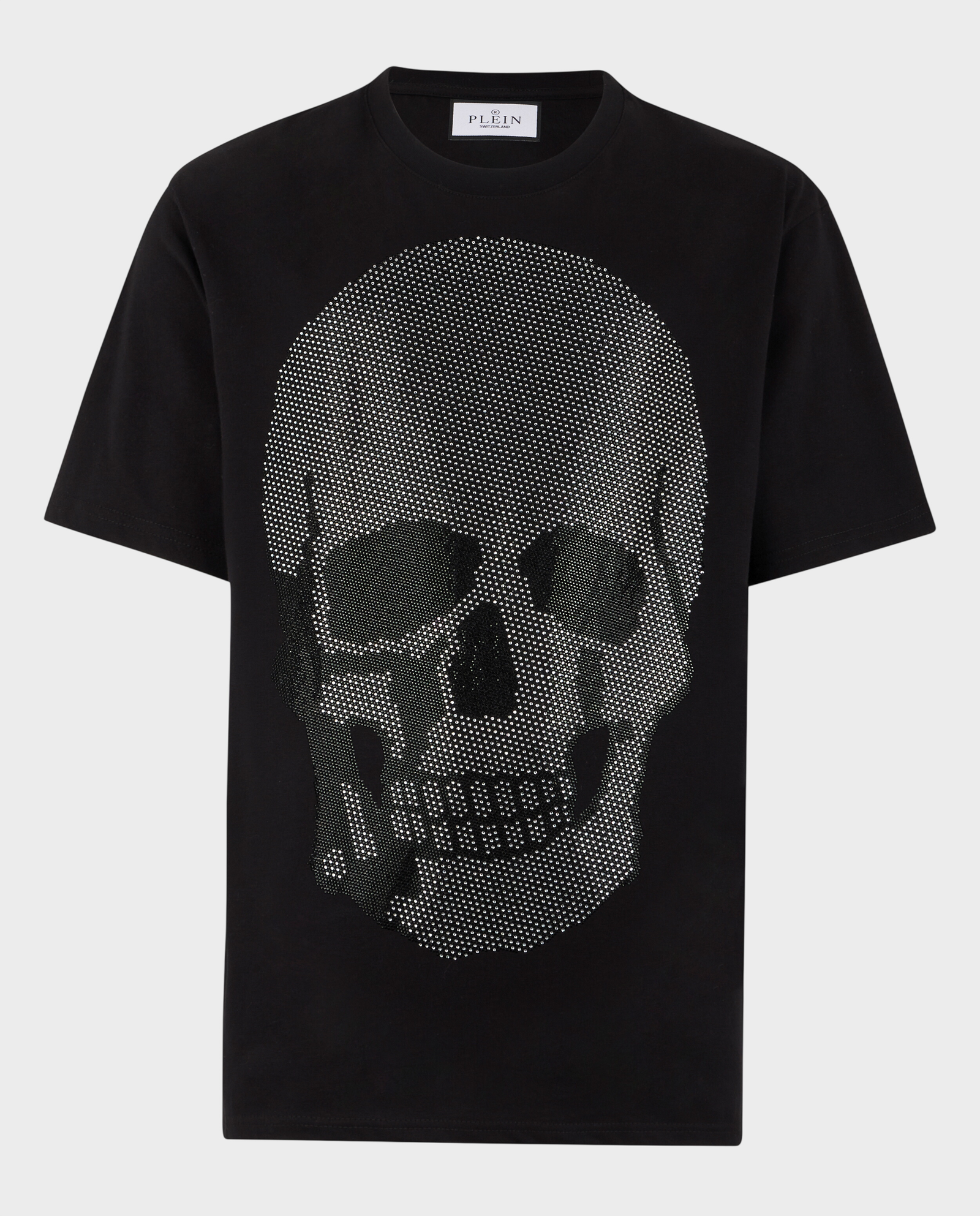 Czarny t-shirt z motywem czaszki - Image #0
