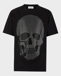 Czarny t-shirt z motywem czaszki - Image #0