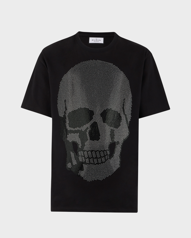 Czarny t-shirt z motywem czaszki