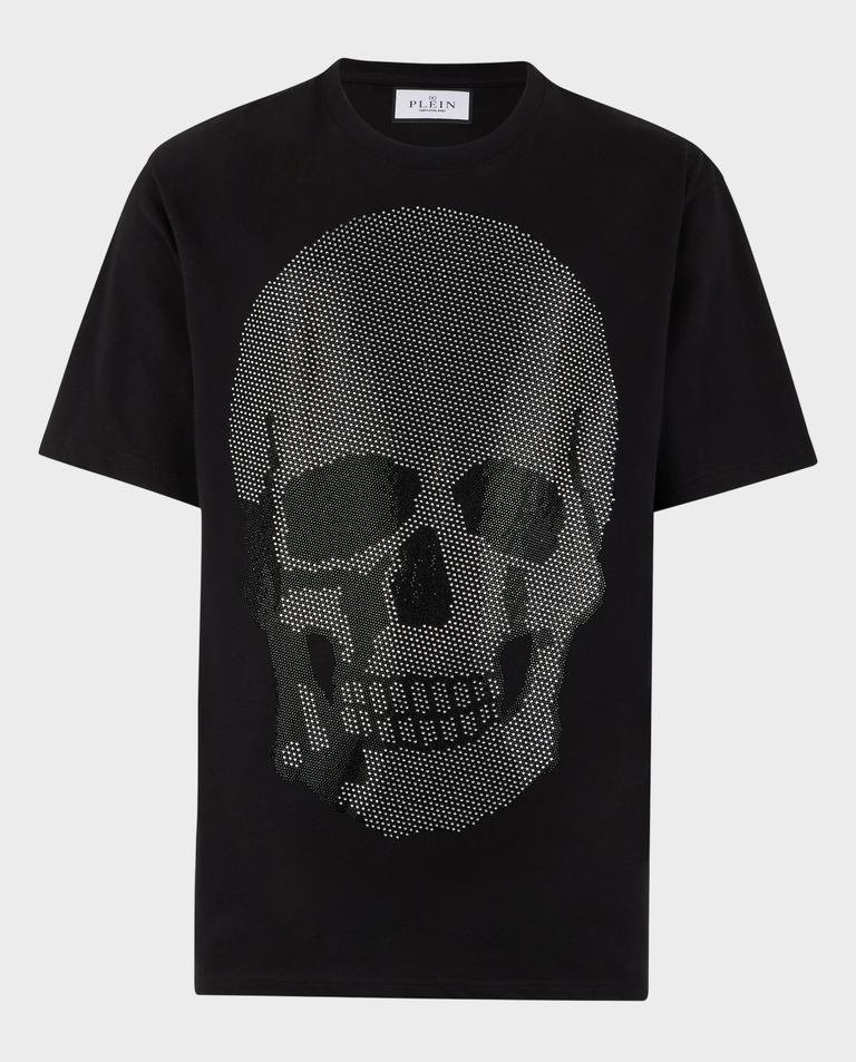 Czarny t-shirt z motywem czaszki