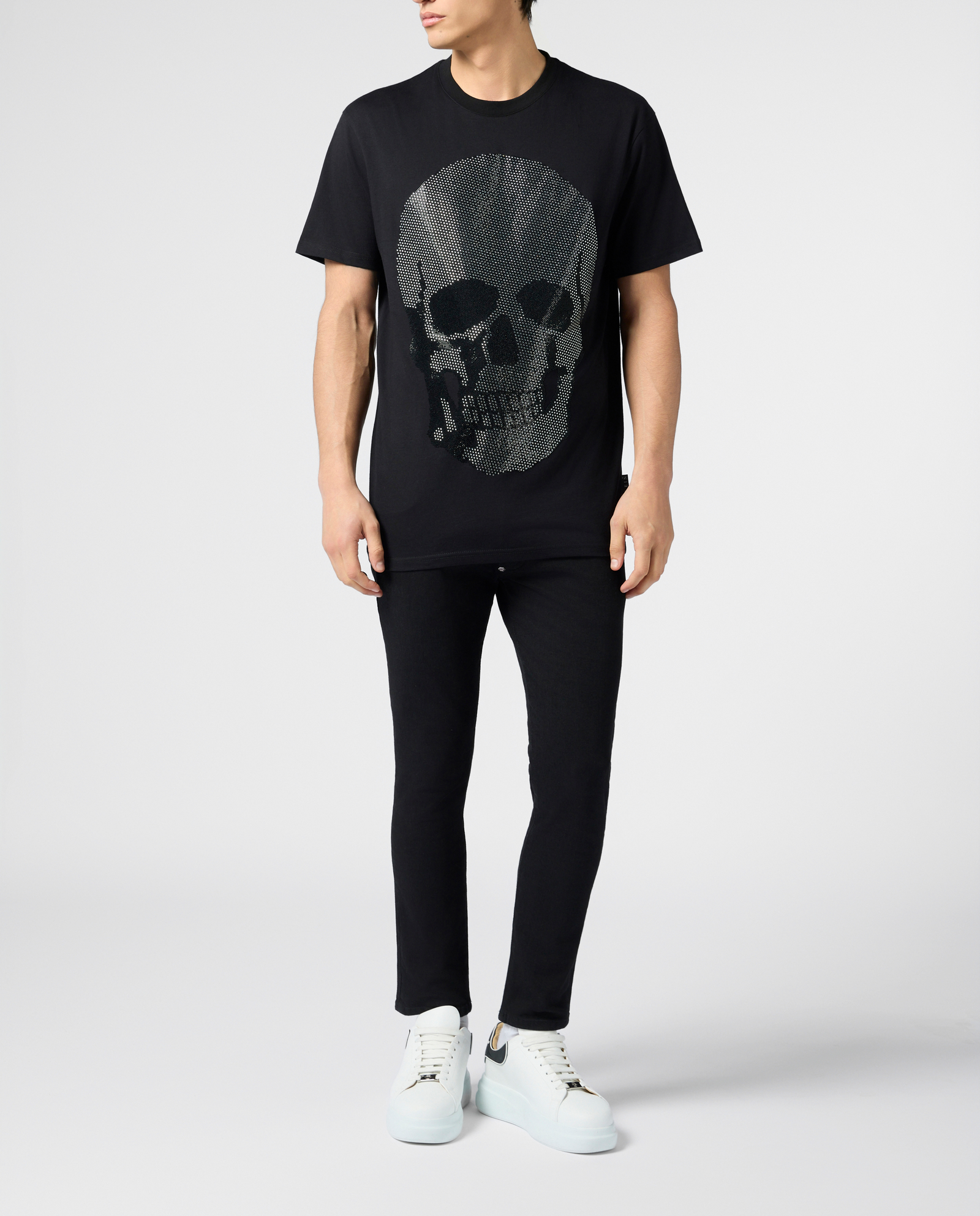 Czarny t-shirt z motywem czaszki - Image #3