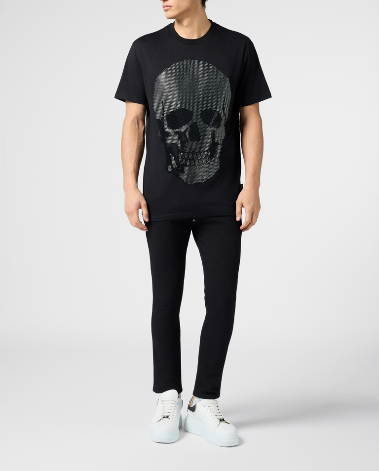 Czarny t-shirt z motywem czaszki - Image #3