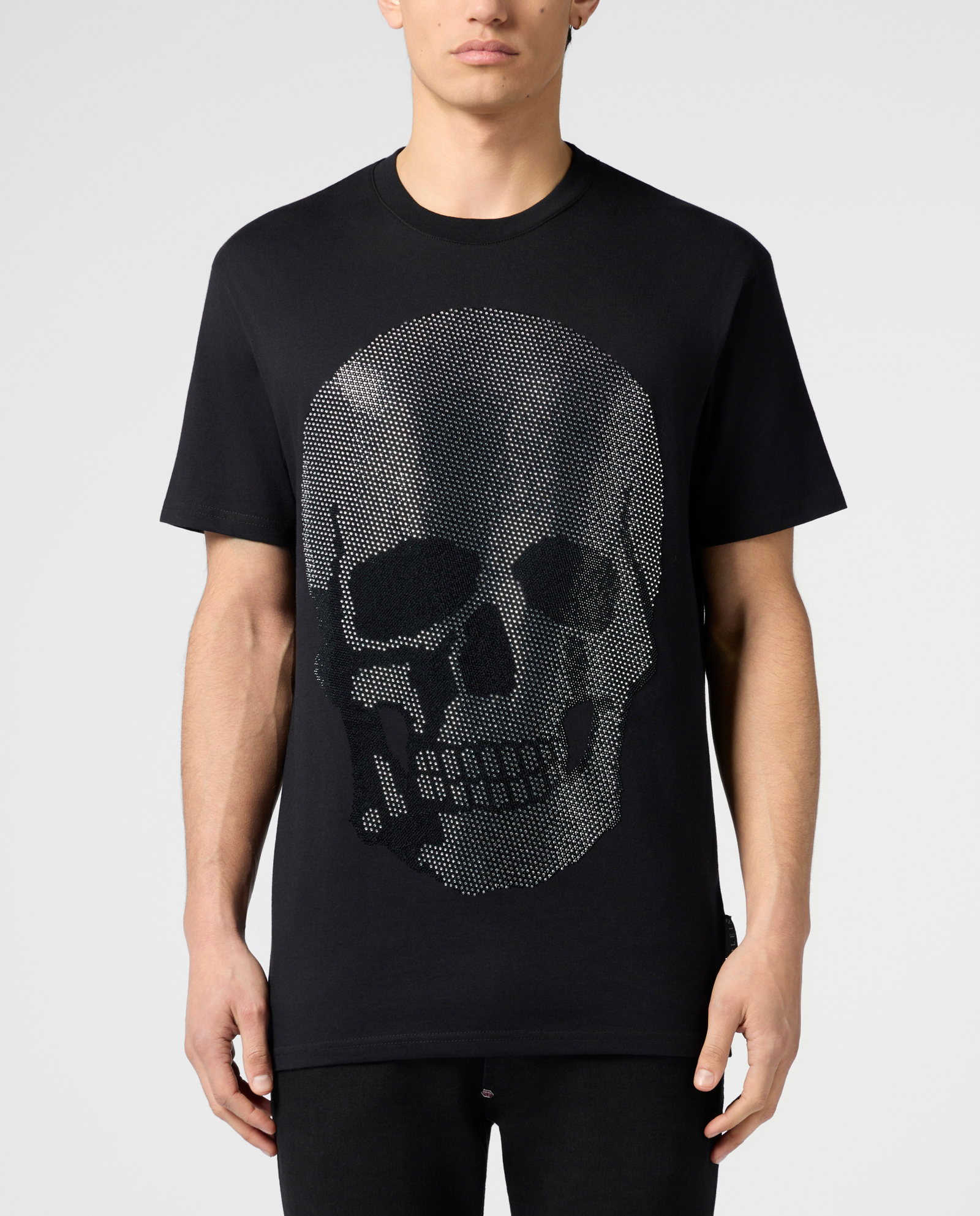 Czarny t-shirt z motywem czaszki - Image #1