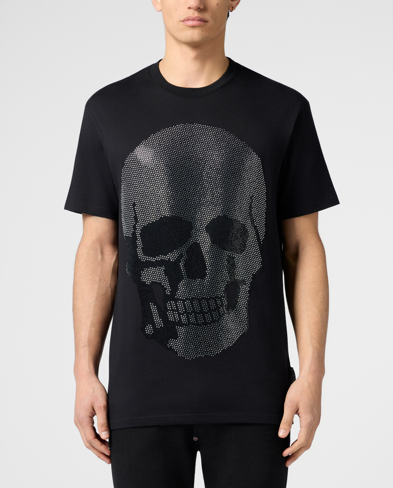 Czarny t-shirt z motywem czaszki
