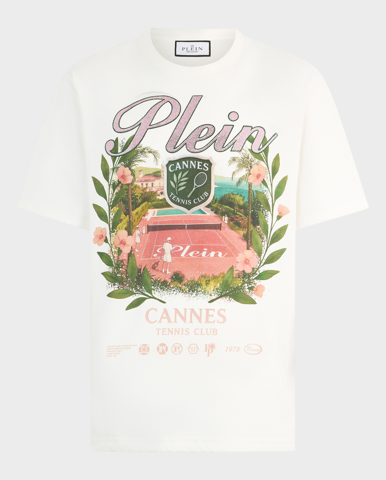 Biały t-shirt Cannes Tennis Club