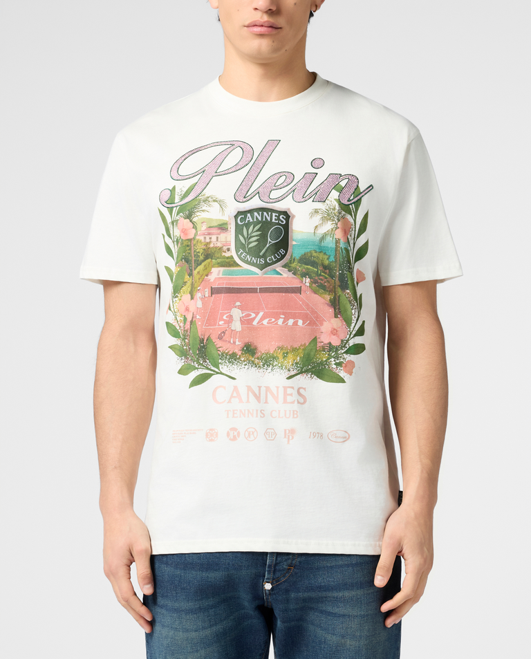 Biały t-shirt Cannes Tennis Club